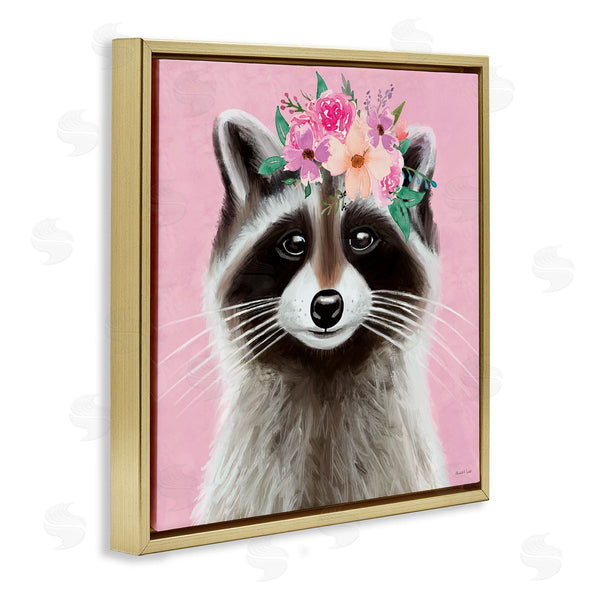 Stupell Industries Elizabeth Tyndall | Pink Florals Raccoon