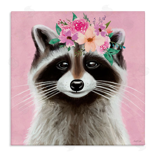 stupell industries Elizabeth Tyndall | Pink Florals Raccoon