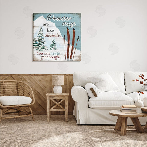 Stupell Industries Elizabeth Tyndall | Powder Days Are Like Chocolate Phrase Ski Sports Wall Art
