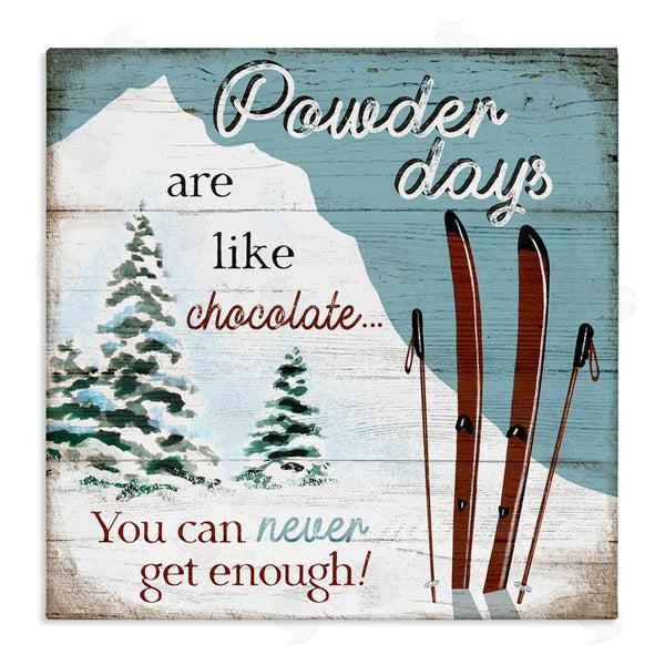 stupell industries Elizabeth Tyndall | Powder Days Are Like Chocolate Phrase Ski Sports Wall Art