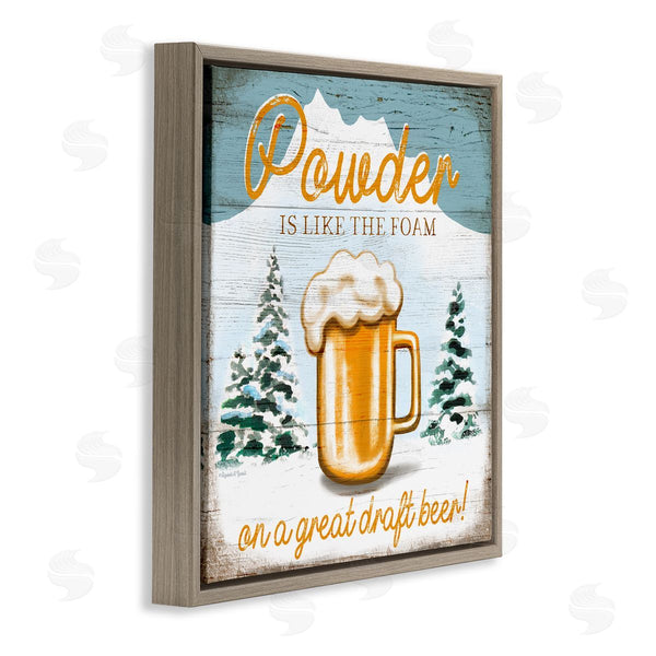 Stupell Industries Elizabeth Tyndall | Powder Like Foam Phrase Winter Mountain Beer Glass Wall Art