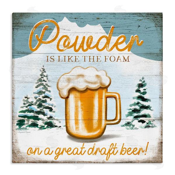 stupell industries Elizabeth Tyndall | Powder Like Foam Phrase Winter Mountain Beer Glass Wall Art