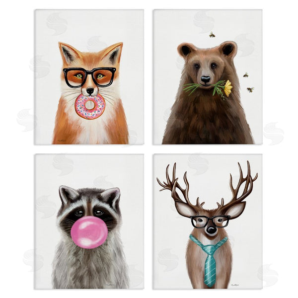 stupell industries Elizabeth Tyndall | Quirky Woodland Animal Portraits Wall Art