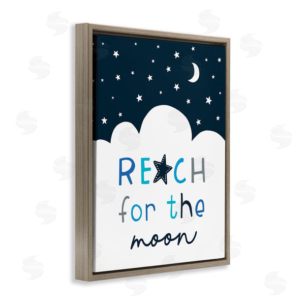 Stupell Industries Elizabeth Tyndall | Reach For Moon Phrase Night Sky Clouds Wall Art