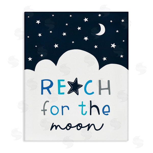 stupell industries Elizabeth Tyndall | Reach for Moon Phrase Night Sky Clouds Wall Art