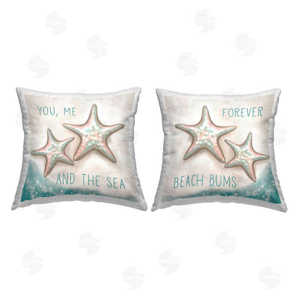 Stupell Industries Elizabeth Tyndall | Romantic Beach Lover Phrases Printed Throw Pillow Set