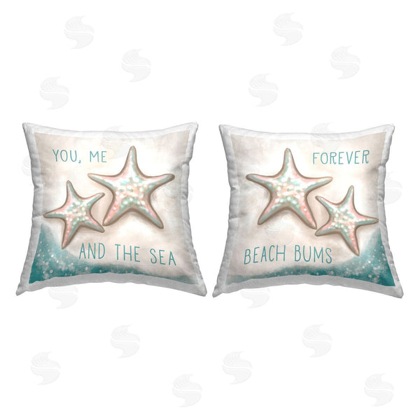stupell industries Elizabeth Tyndall | Romantic Beach Lover Phrases Printed Throw Pillow Set