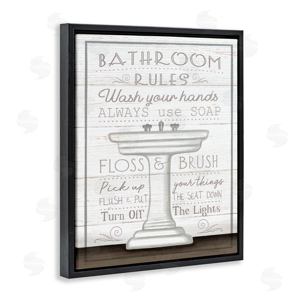 Stupell Industries Elizabeth Tyndall | Rustic Bathroom Rules Sink Wall Art