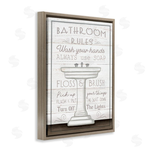 Stupell Industries Elizabeth Tyndall | Rustic Bathroom Rules Sink Wall Art