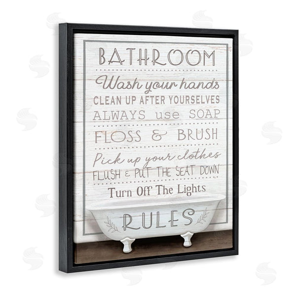 Stupell Industries Elizabeth Tyndall | Rustic Bathroom Rules Tub Wall Art