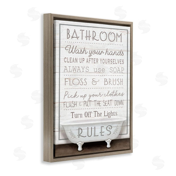 Stupell Industries Elizabeth Tyndall | Rustic Bathroom Rules Tub Wall Art