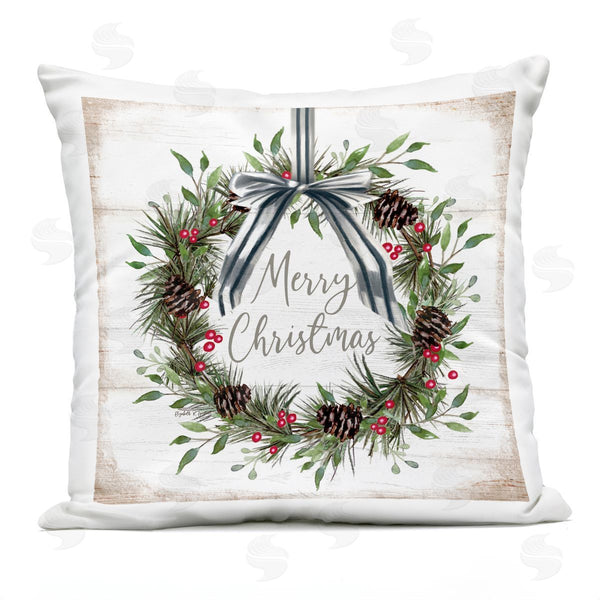 Stupell Industries Elizabeth Tyndall | Rustic Christmas Pinecone Wreath Printed Throw Pillow