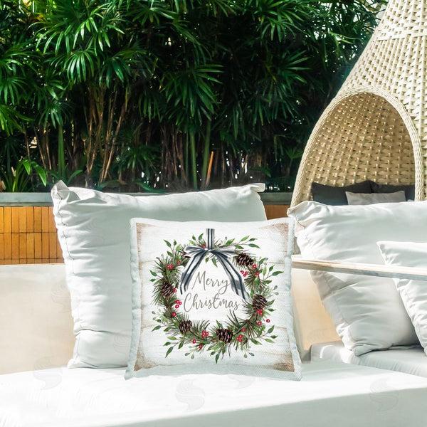 Stupell Industries Elizabeth Tyndall | Rustic Christmas Pinecone Wreath Printed Throw Pillow