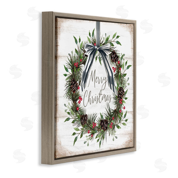 Stupell Industries Elizabeth Tyndall | Rustic Christmas Pinecone Wreath