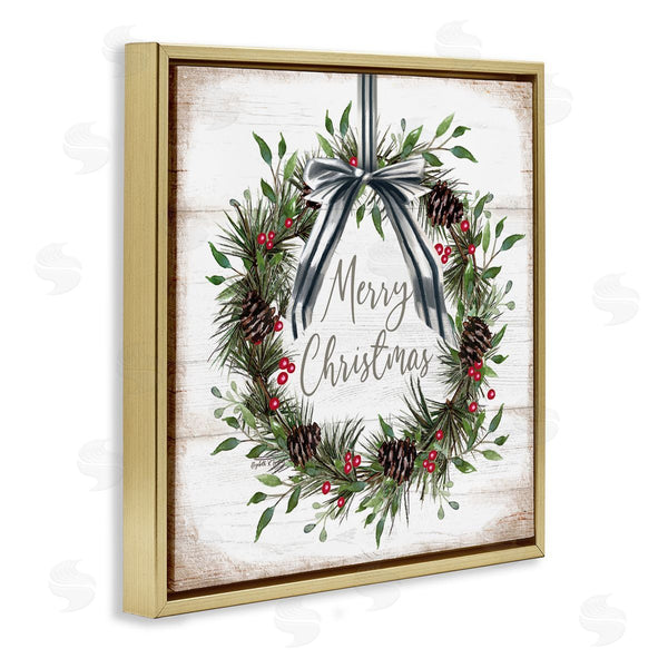 Stupell Industries Elizabeth Tyndall | Rustic Christmas Pinecone Wreath