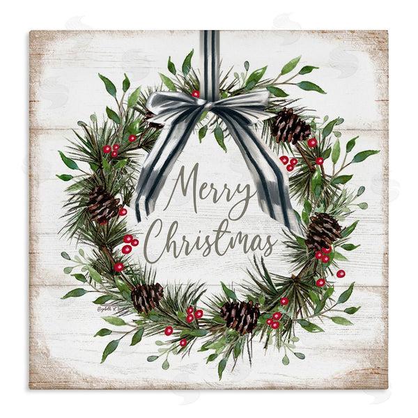 stupell industries Elizabeth Tyndall | Rustic Christmas Pinecone Wreath