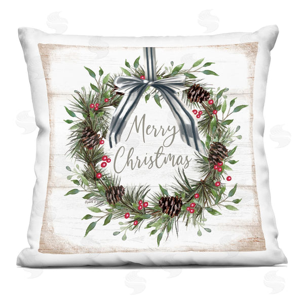 stupell industries Elizabeth Tyndall | Rustic Christmas Pinecone Wreath Printed Throw Pillow