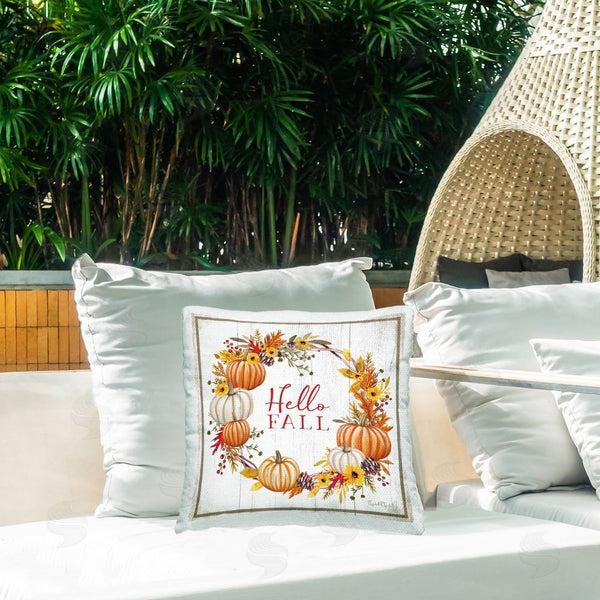 Stupell Industries Elizabeth Tyndall | Rustic Hello Fall Printed Throw Pillow