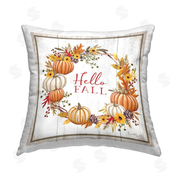 stupell industries Elizabeth Tyndall | Rustic Hello Fall Printed Throw Pillow