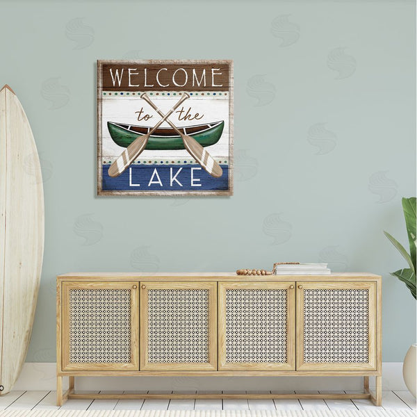 Stupell Industries Elizabeth Tyndall | Rustic Lake Welcome Canoe Sign Wall Art
