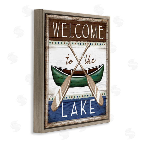 Stupell Industries Elizabeth Tyndall | Rustic Lake Welcome Canoe Sign Wall Art