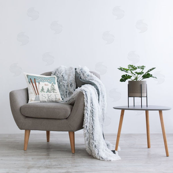 Stupell Industries Elizabeth Tyndall | Rustic Live To Ski Printed Throw Pillow