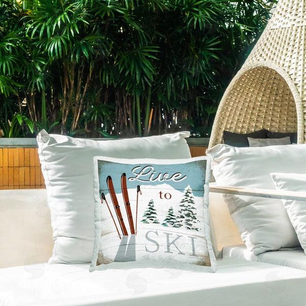 Stupell Industries Elizabeth Tyndall | Rustic Live To Ski Printed Throw Pillow