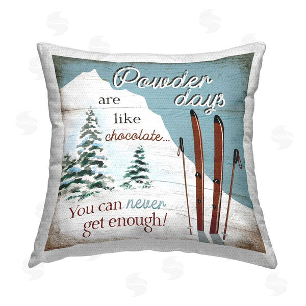 Stupell Industries Elizabeth Tyndall | Rustic Powder Days Phrase Printed Throw Pillow