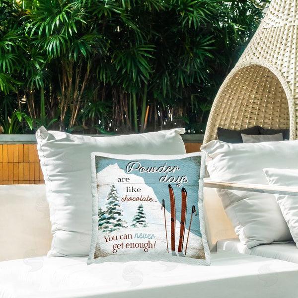 Stupell Industries Elizabeth Tyndall | Rustic Powder Days Phrase Printed Throw Pillow