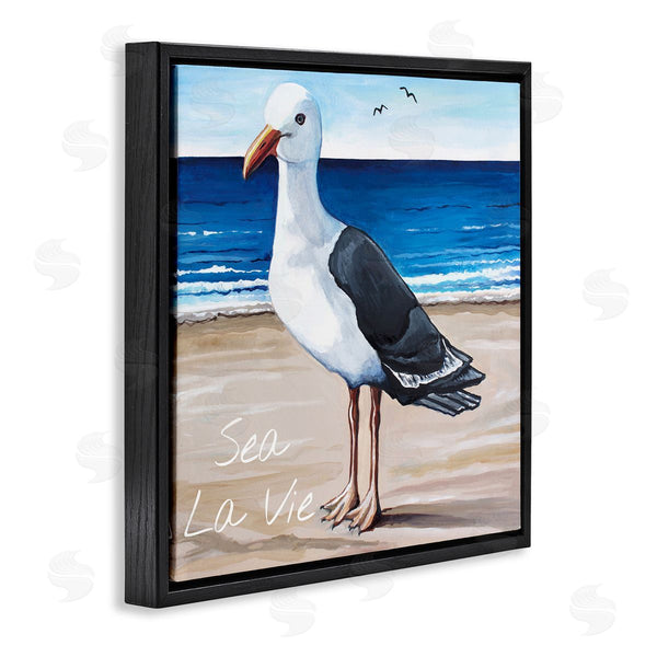 Stupell Industries Elizabeth Tyndall | Sea La Vie French Beach Seagull Quote Wall Art