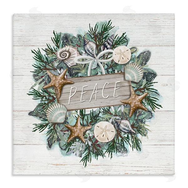 stupell industries Elizabeth Tyndall | Sea Life Holiday Peace Wreath Wall Art