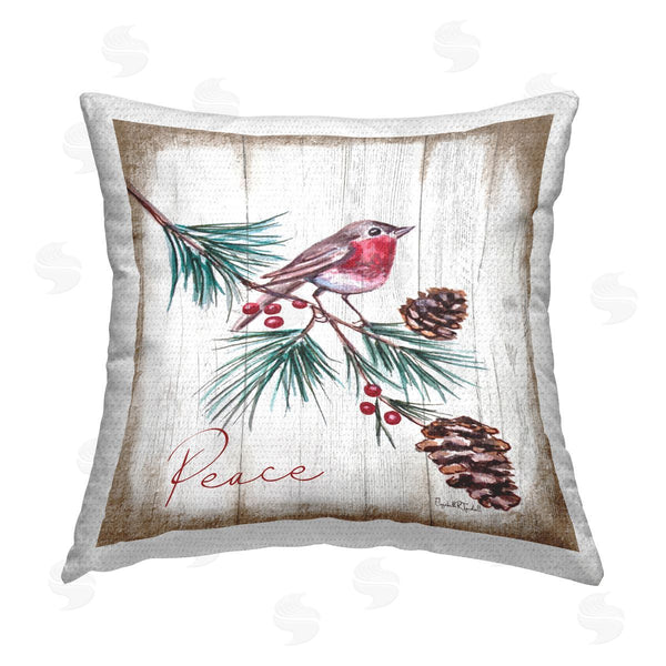 Stupell Industries Elizabeth Tyndall | Seasonal Rustic Bird Printed Throw Pillow