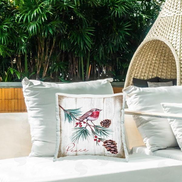 Stupell Industries Elizabeth Tyndall | Seasonal Rustic Bird Printed Throw Pillow