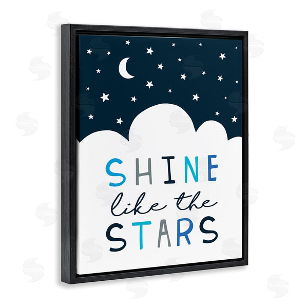 Stupell Industries Elizabeth Tyndall | Shine Like The Stars Phrase Night Sky Clouds Wall Art