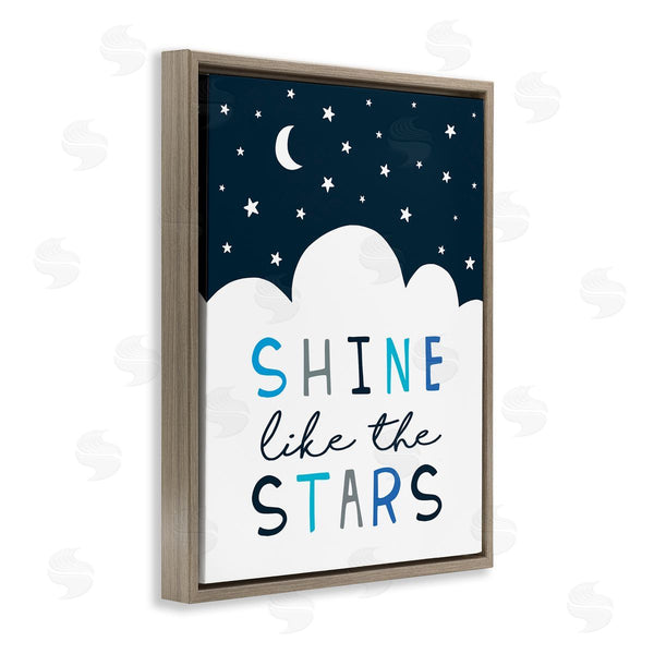Stupell Industries Elizabeth Tyndall | Shine Like The Stars Phrase Night Sky Clouds Wall Art