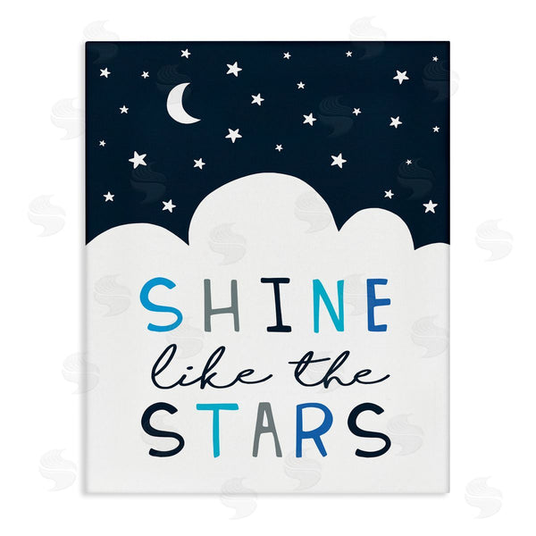 stupell industries Elizabeth Tyndall | Shine Like the Stars Phrase Night Sky Clouds Wall Art