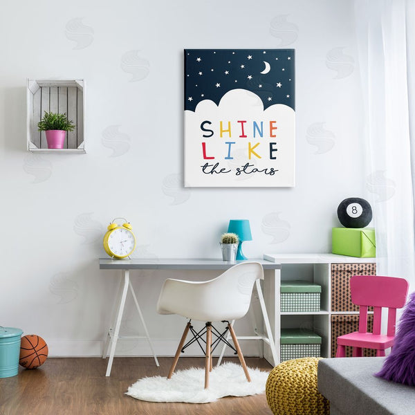 Stupell Industries Elizabeth Tyndall | Shine Like The Stars Sentiments Starry Night Clouds Wall Art