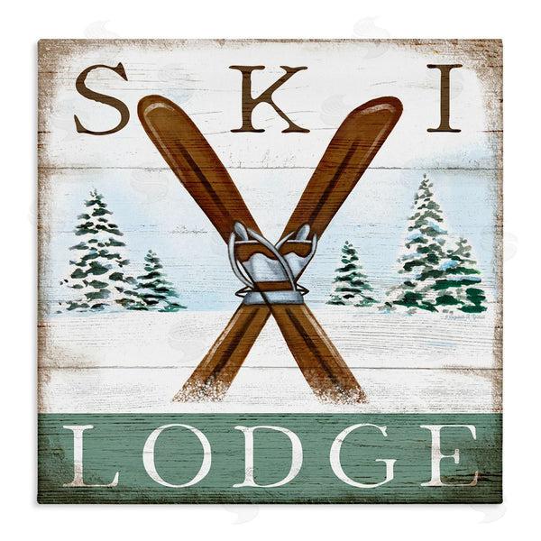 stupell industries Elizabeth Tyndall | Ski Lodge Rustic Cabin Sign