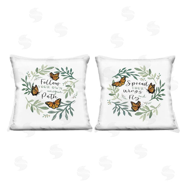 stupell industries Elizabeth Tyndall | Spread Your Wings and Follow Path Printed Throw Pillow Set