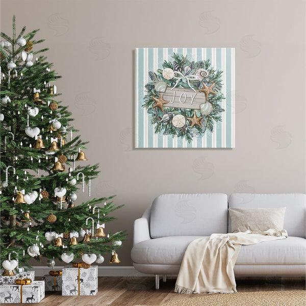 Stupell Industries Elizabeth Tyndall | Striped Joy Seashell Wreath Wall Art