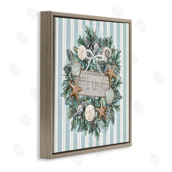 Stupell Industries Elizabeth Tyndall | Striped Joy Seashell Wreath Wall Art