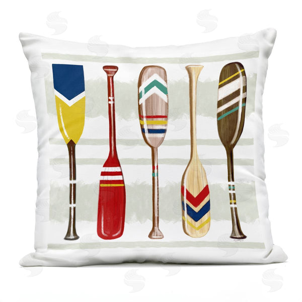 Stupell Industries Elizabeth Tyndall | Striped Patterned Boat Oars Printed Throw Pillow
