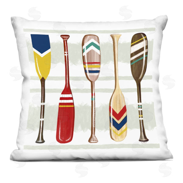 stupell industries Elizabeth Tyndall | Striped Patterned Boat Oars Printed Throw Pillow