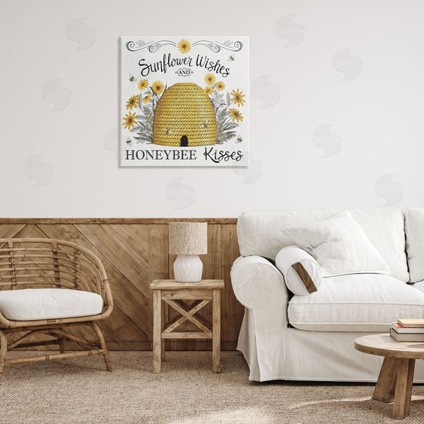 Stupell Industries Elizabeth Tyndall | Sunflower Wishes Honeybee Kisses Wall Art