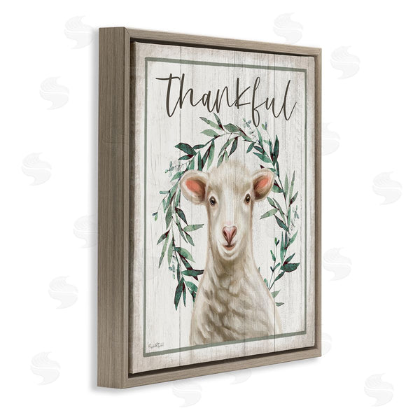 Stupell Industries Elizabeth Tyndall | Thankful Phrase Sheep Wall Art