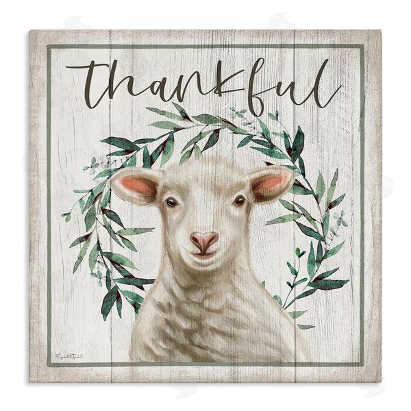 stupell industries Elizabeth Tyndall | Thankful Phrase Sheep Wall Art