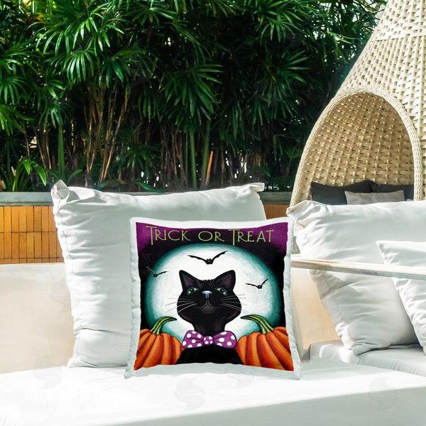 Stupell Industries Elizabeth Tyndall | Trick Or Treat Cat Printed Throw Pillow