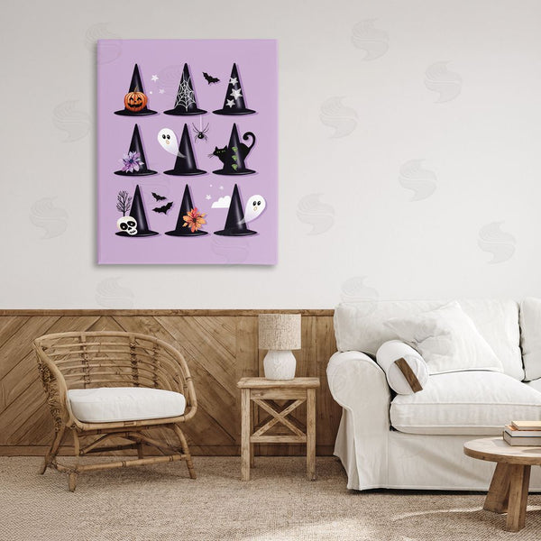 Stupell Industries Elizabeth Tyndall | Varied Witch Hats On Purple Wall Art