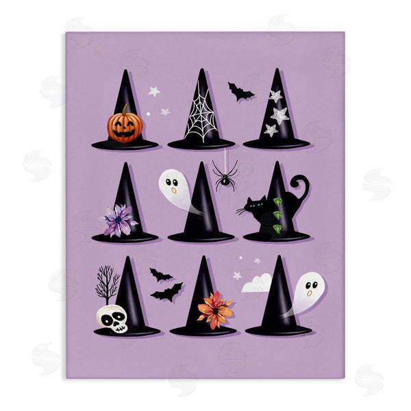 stupell industries Elizabeth Tyndall | Varied Witch Hats on Purple Wall Art