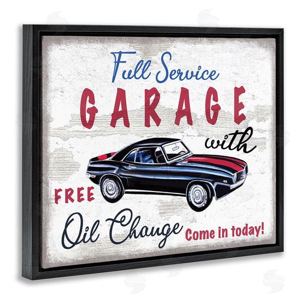 Stupell Industries Elizabeth Tyndall | Vintage Rustic Full Service Garage Sign Sports Car Wall Art
